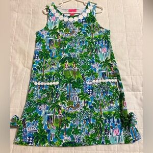 Lilly Pulitzer Girls' Tropical Scene Shift Dress - Blue, Green, Pink